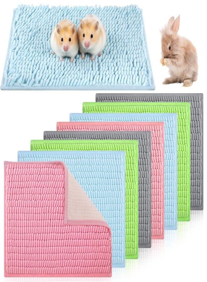 SHENLIU 8Pcs Guinea Pig Cage Liner 16x12 Inch Rabbit Cage Liner Bedding Reusable Guinea Pig Mat Pad Washable Training Pad Animal Sleeping Bedding Mat for Small Animals, Bunny (Gray, Green, Pink, Blue) - Image 1